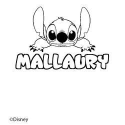 Coloraci&oacute;n del nombre MALLAURY - decorado Stitch