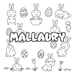 Coloraci&oacute;n del nombre MALLAURY - decorado Pascua