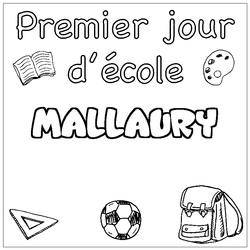 Coloraci&oacute;n del nombre MALLAURY - decorado primer d&iacute;a de escuela