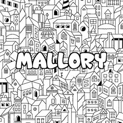 Coloraci&oacute;n del nombre MALLORY - decorado ciudad