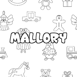 Coloraci&oacute;n del nombre MALLORY - decorado juguetes