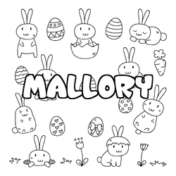 Coloraci&oacute;n del nombre MALLORY - decorado Pascua