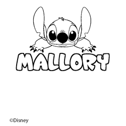 Coloraci&oacute;n del nombre MALLORY - decorado Stitch