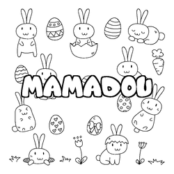 Coloraci&oacute;n del nombre MAMADOU - decorado Pascua