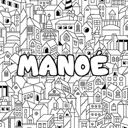 Coloraci&oacute;n del nombre MANO&Eacute; - decorado ciudad