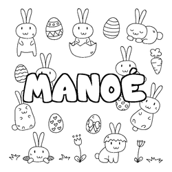Coloraci&oacute;n del nombre MANO&Eacute; - decorado Pascua