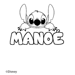 Coloraci&oacute;n del nombre MANO&Eacute; - decorado Stitch