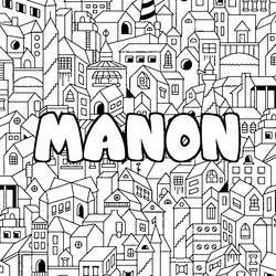Coloraci&oacute;n del nombre MANON - decorado ciudad