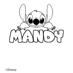 Coloraci&oacute;n del nombre MANDY - decorado Stitch