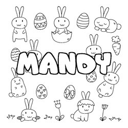 Coloraci&oacute;n del nombre MANDY - decorado Pascua