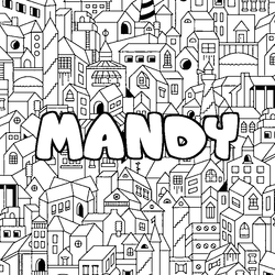 Coloraci&oacute;n del nombre MANDY - decorado ciudad