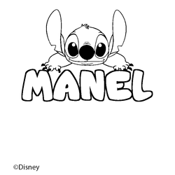 Coloraci&oacute;n del nombre MANEL - decorado Stitch