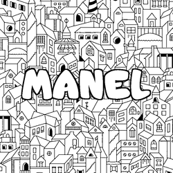 Coloraci&oacute;n del nombre MANEL - decorado ciudad