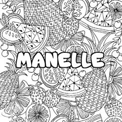 Coloraci&oacute;n del nombre MANELLE - decorado mandala de frutas