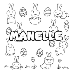 Coloraci&oacute;n del nombre MANELLE - decorado Pascua