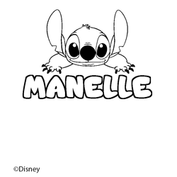 Coloraci&oacute;n del nombre MANELLE - decorado Stitch