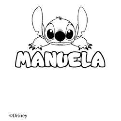 Coloraci&oacute;n del nombre MANUELA - decorado Stitch
