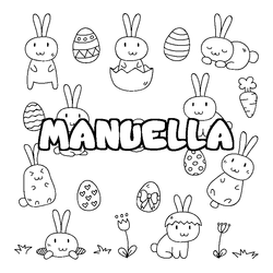 Coloraci&oacute;n del nombre MANUELLA - decorado Pascua
