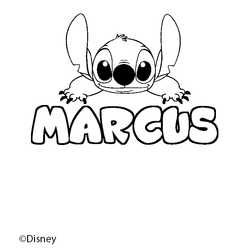 Coloraci&oacute;n del nombre MARCUS - decorado Stitch