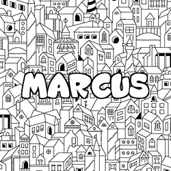 Coloraci&oacute;n del nombre MARCUS - decorado ciudad
