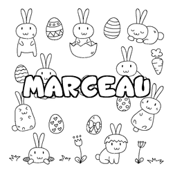 Coloraci&oacute;n del nombre MARCEAU - decorado Pascua
