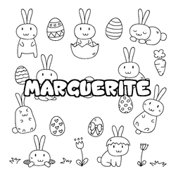 Coloraci&oacute;n del nombre MARGUERITE - decorado Pascua