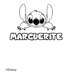 Coloraci&oacute;n del nombre MARGUERITE - decorado Stitch