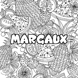 Coloraci&oacute;n del nombre MARGAUX - decorado mandala de frutas