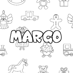 Coloraci&oacute;n del nombre MARGO - decorado juguetes