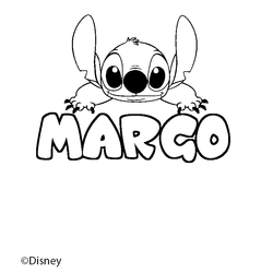 Coloraci&oacute;n del nombre MARGO - decorado Stitch