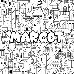 Coloraci&oacute;n del nombre MARGOT - decorado ciudad