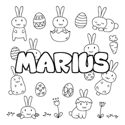 Coloraci&oacute;n del nombre MARIUS - decorado Pascua