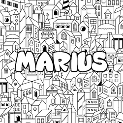 Coloraci&oacute;n del nombre MARIUS - decorado ciudad