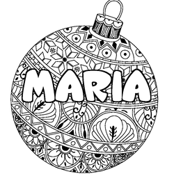 Coloraci&oacute;n del nombre MARIA - decorado bola de Navidad