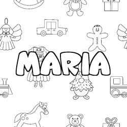Coloraci&oacute;n del nombre MARIA - decorado juguetes