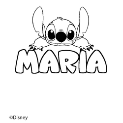 Coloraci&oacute;n del nombre MARIA - decorado Stitch