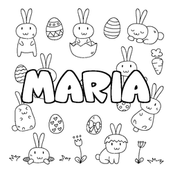 Coloraci&oacute;n del nombre MARIA - decorado Pascua