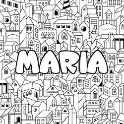 Coloraci&oacute;n del nombre MARIA - decorado ciudad