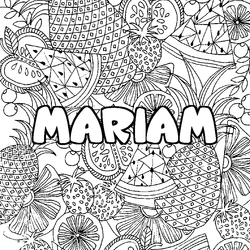 Coloraci&oacute;n del nombre MARIAM - decorado mandala de frutas