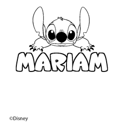 Coloraci&oacute;n del nombre MARIAM - decorado Stitch
