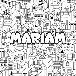 Coloraci&oacute;n del nombre MARIAM - decorado ciudad