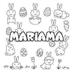Coloraci&oacute;n del nombre MARIAMA - decorado Pascua