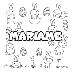 Coloraci&oacute;n del nombre MARIAME - decorado Pascua
