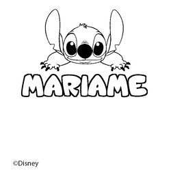 Coloraci&oacute;n del nombre MARIAME - decorado Stitch
