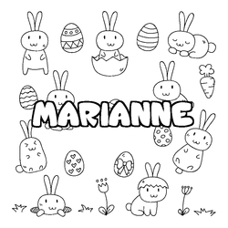 Coloraci&oacute;n del nombre MARIANNE - decorado Pascua