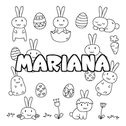 Coloraci&oacute;n del nombre MARIANA - decorado Pascua