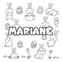 Coloraci&oacute;n del nombre MARIANE - decorado Pascua