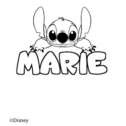 Coloraci&oacute;n del nombre MARIE - decorado Stitch
