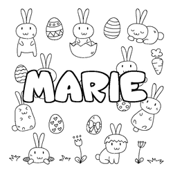 Coloraci&oacute;n del nombre MARIE - decorado Pascua