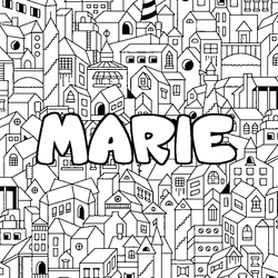 Coloraci&oacute;n del nombre MARIE - decorado ciudad